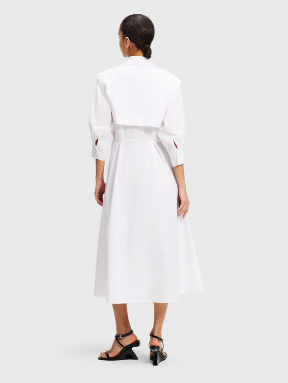 Cotton midi dress with puff sleeves - 2