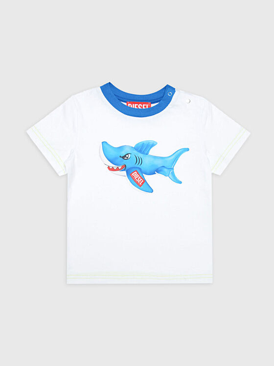 White T-shirt with contrasting print - 1