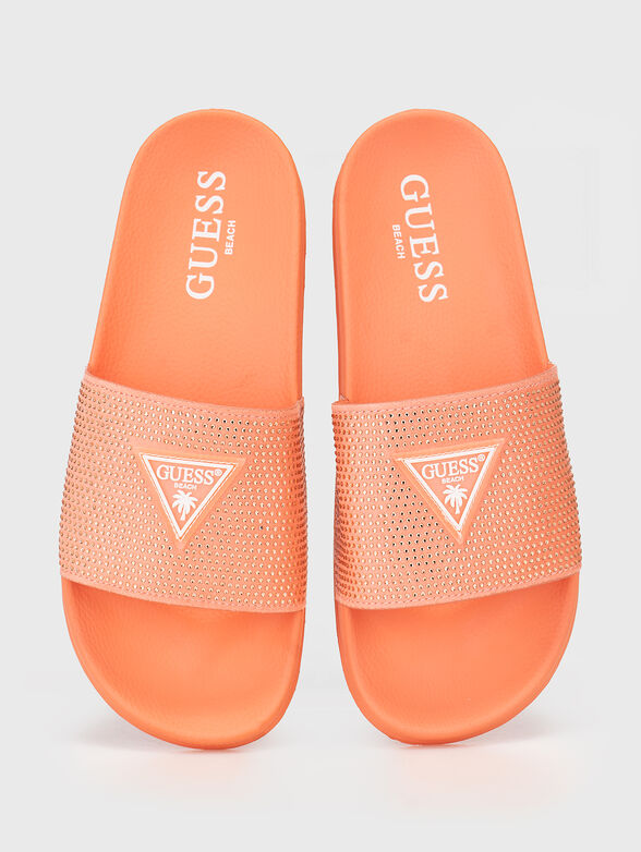 Beach slippers with rhinestones - 6