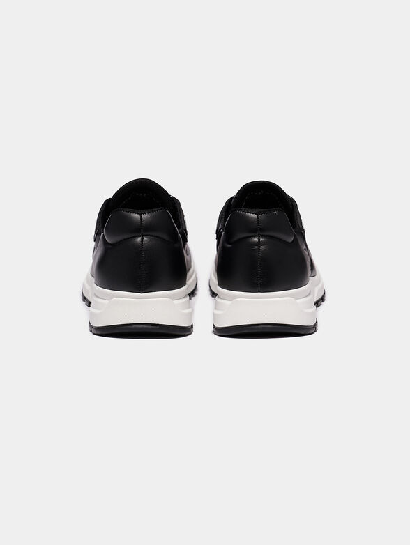 Black leather trainers - 4