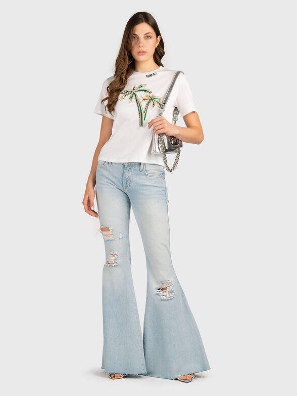 T-shirt with rhinestones in blue - 2
