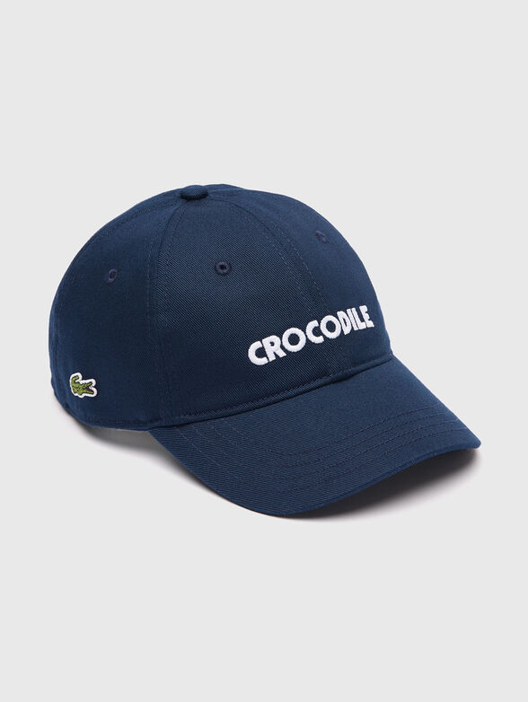 Dark blue hat with contrast embroidery - 3