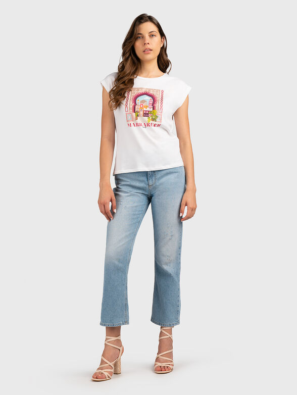 Crystal embellished printed T-shirt  - 2