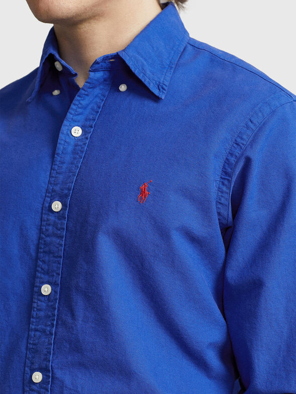 Logo-embroidered shirt in cotton  - 3