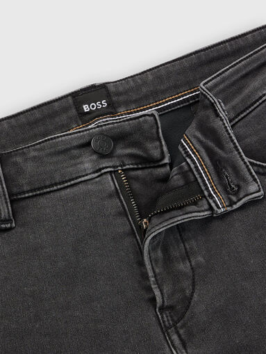 Dark grey slim-fit jeans - 4