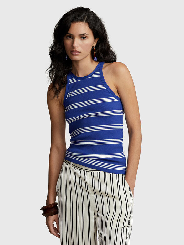 Stretch rips top with striped accents - 0