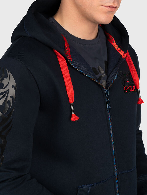 Hooded sweatshirt with multicolor print - 5