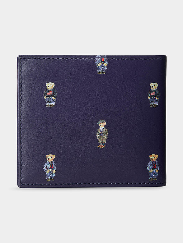 Blue wallet BILLFOLD with print - 2