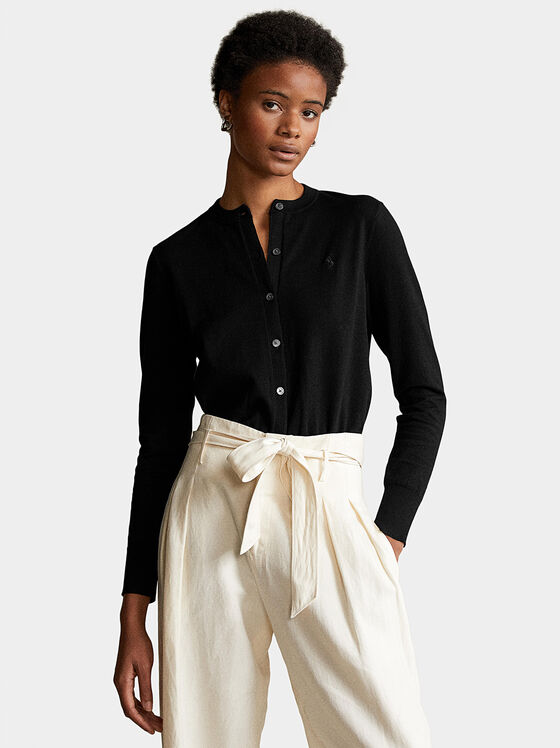Cardigan with buttons and logo embroidery - 1