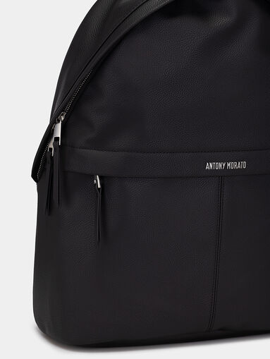 Black eco leather backpack - 5