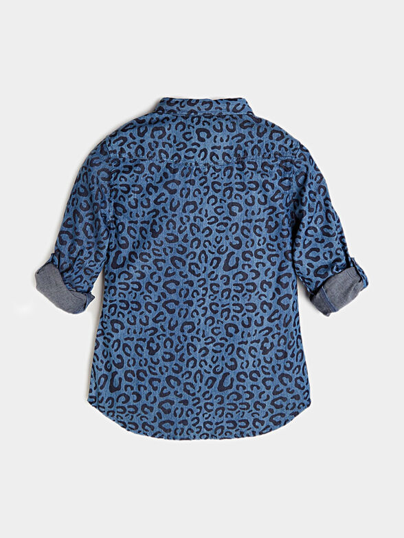 Denim shirt with animal print - 2