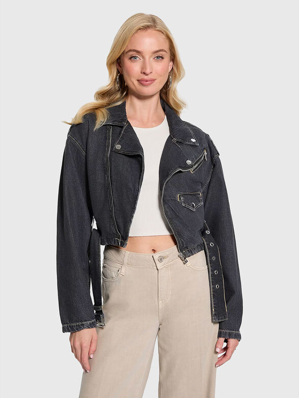 Denim jacket with belt - 0