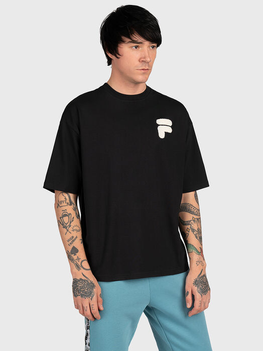 COTTENS black T-shirt with print on the back