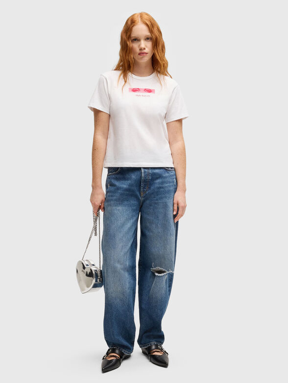 Cotton T-shirt with oval neckline - 2
