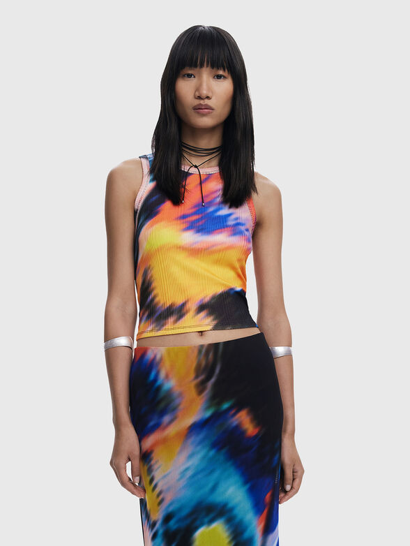Top with oval neckline and print - 0