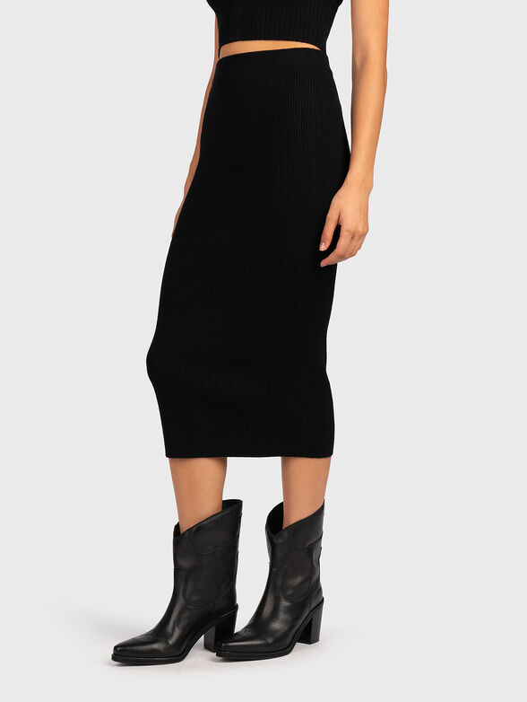 Black ribbed skirt - 1