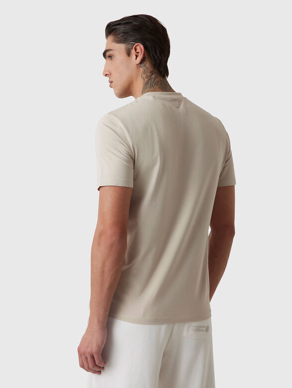 ALPHY beige T-shirt with logo accent - 3