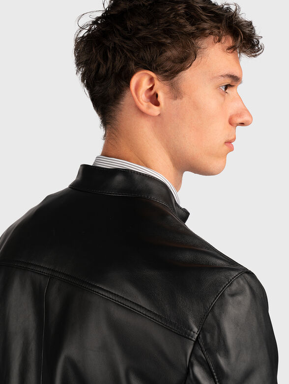 Leather biker jacket - 3