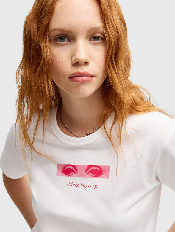 Cotton T-shirt with oval neckline - 4