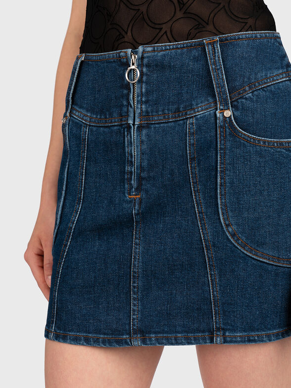 Blue denim skirt - 4