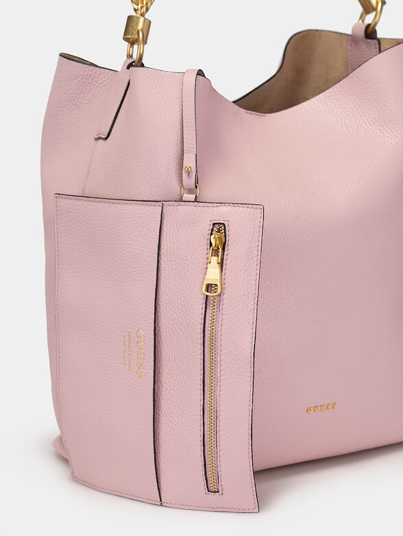 AIDA pink handbag with accent handle - 5