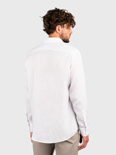 Linen shirt with embroidered logo - 3
