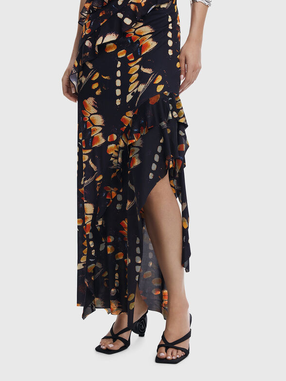 PAPILLON print midi skirt - 0