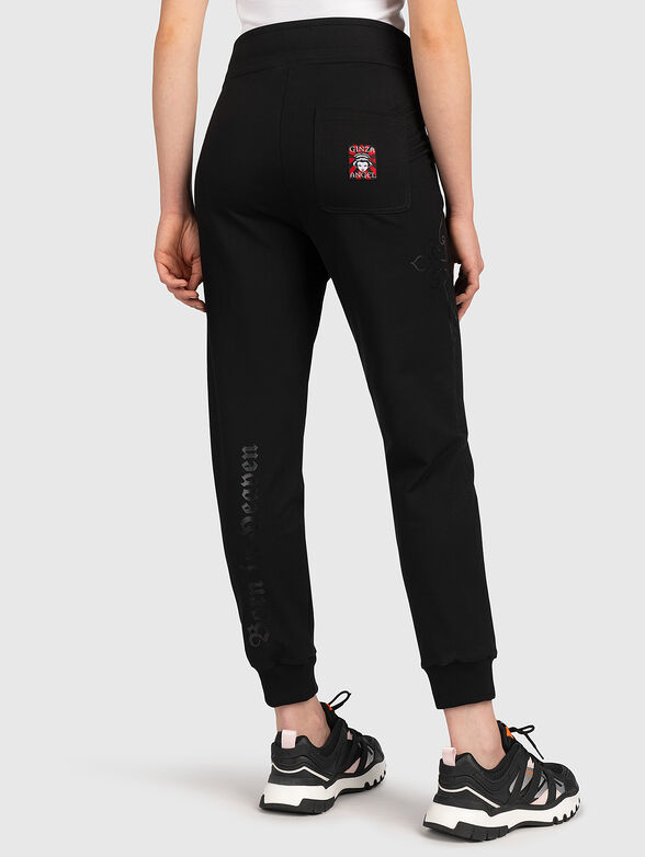 JL003 black sports trousers with print - 2