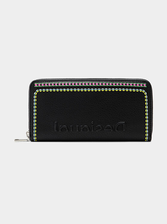 Black purse with glittering appliqués - 1