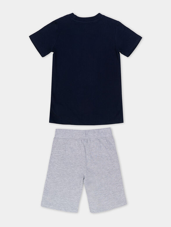 Set of blue logo T-shirt and shorts - 2