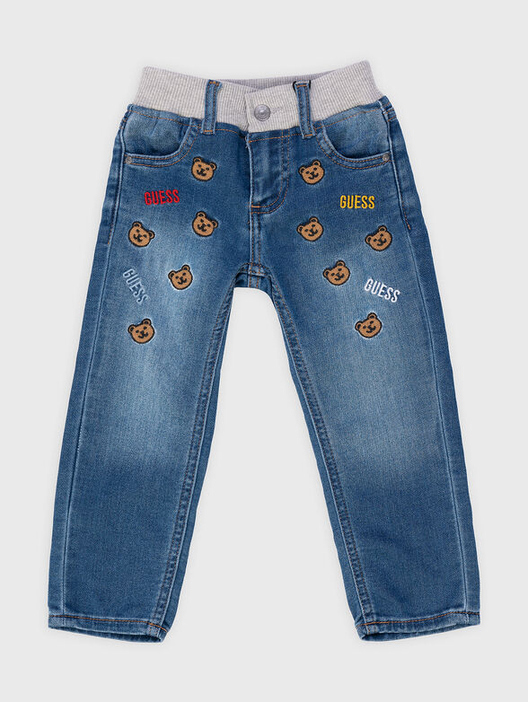 Blue jeans with embroidery - 0