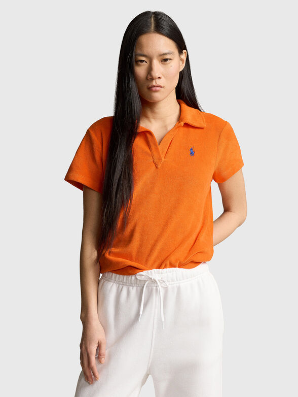 Orange plush polo shirt - 0