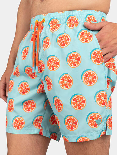 Black swim trunks with lemon print - 3