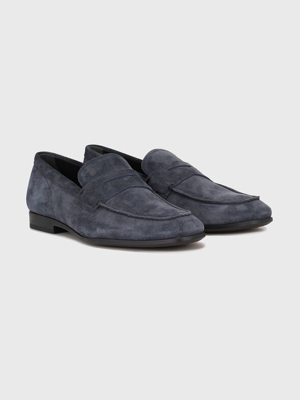 Suede dark blue loafers - 2