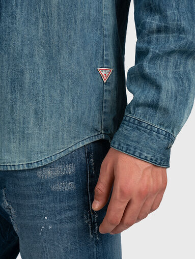 Denim shirt with tears - 4