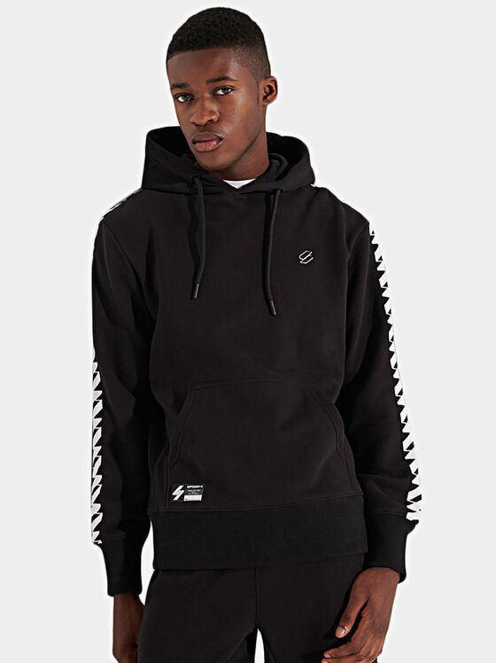 Black sweatshirt with contrast straps - 1