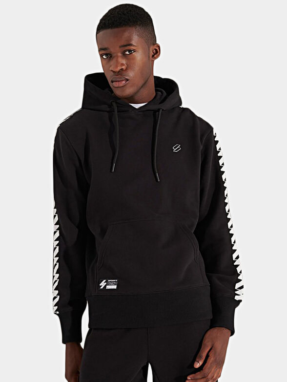 Black sweatshirt with contrast straps - 1