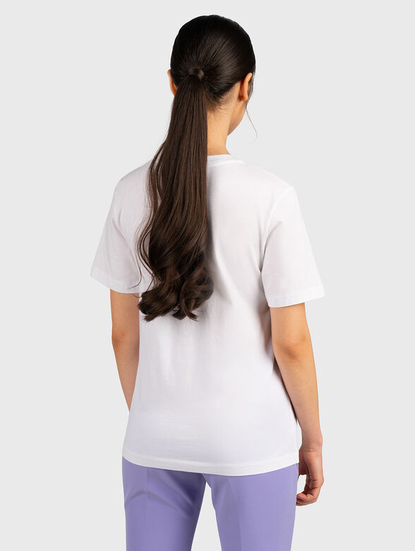 White cotton T-shirt with logo detail - 3