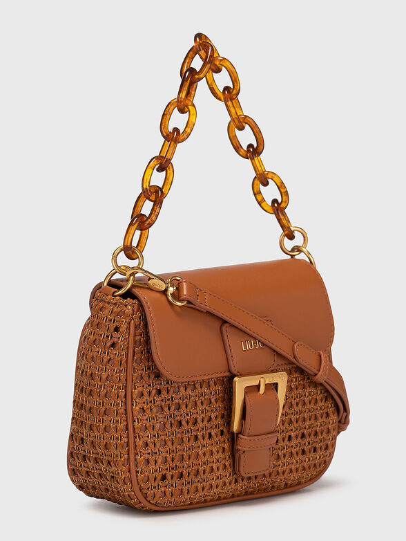 Brown knitted bag with detachable handle - 5
