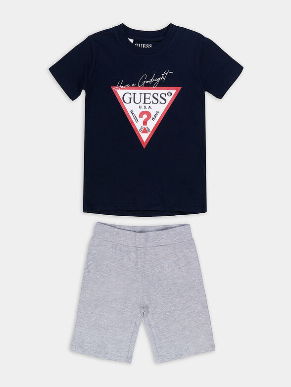 Set of blue logo T-shirt and shorts - 1