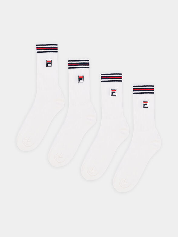 Set of two pairs of black socks with logo - 1