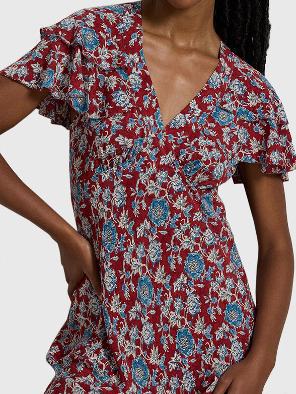 Floral print silk dress - 3