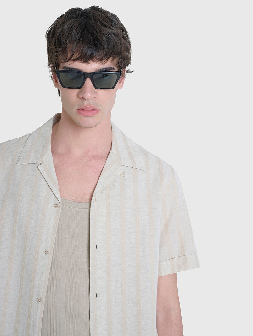 HONOLULU shirt of linen blend with short sleeves - 3