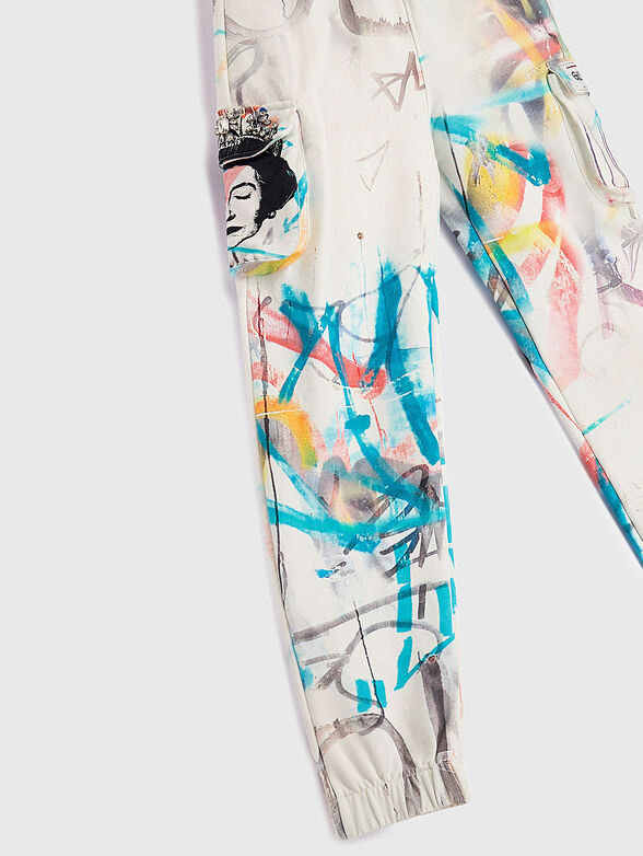 Leggings with multicolored art print - 4