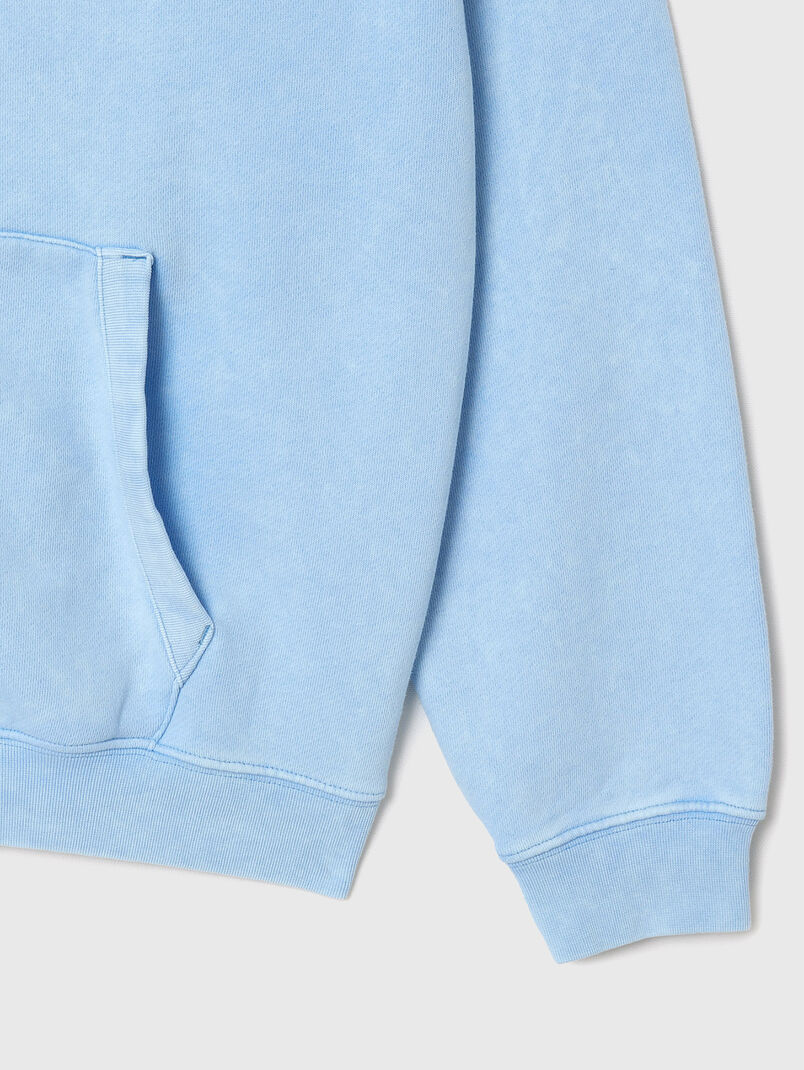 Light blue hooded sweatshirt with zip - 2