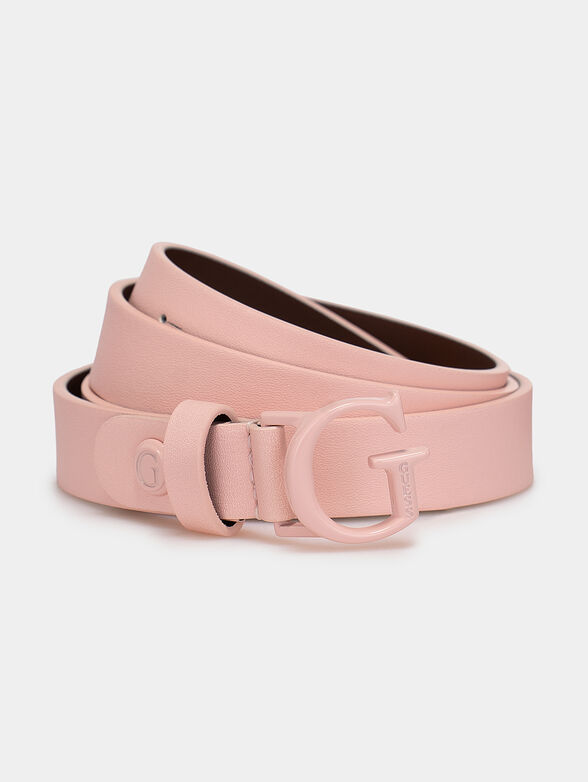 Pink belt with logo buckle - 1