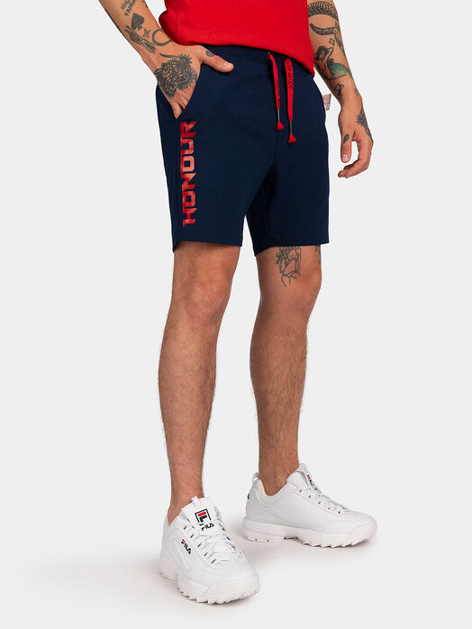 Shorts in blue color with print