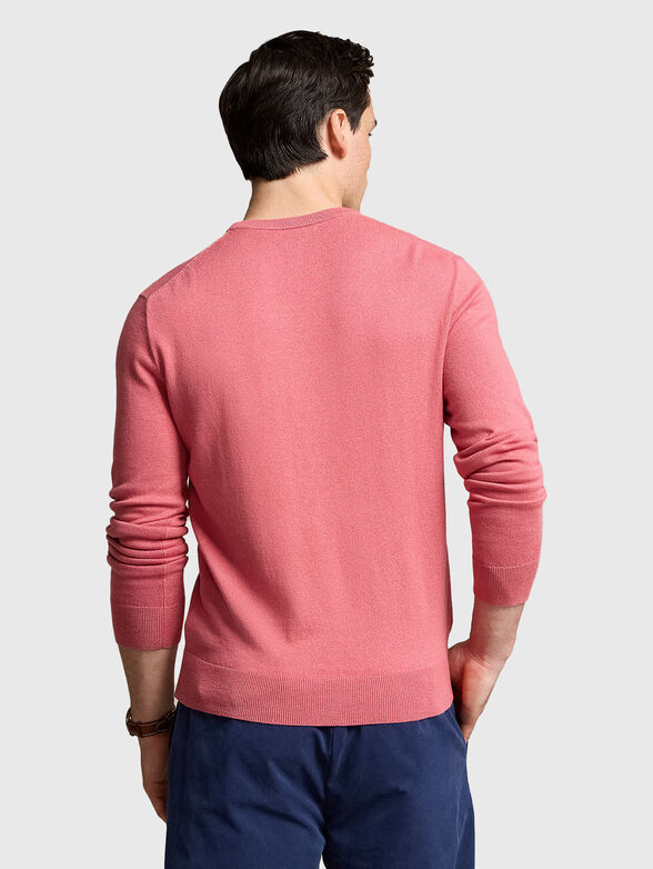 Red sweater with logo embroidery - 3