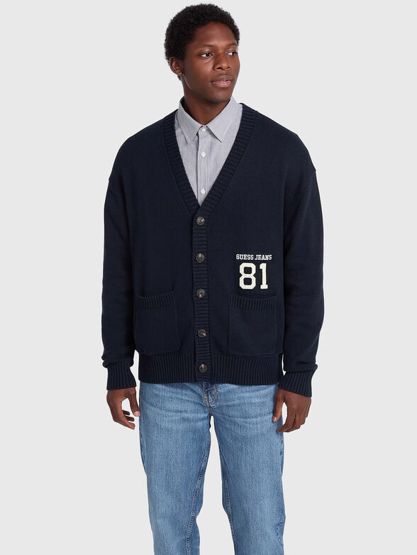 Cotton cardigan with patch - 0