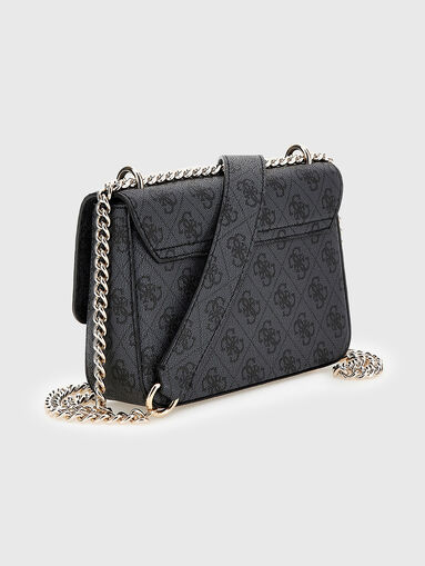 Brown crossbody bag with monogram logo motif - 4